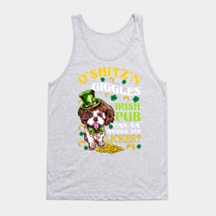 Shih Tzu Irish St Patricks Day O'Shitz'n Giggles Tank Top